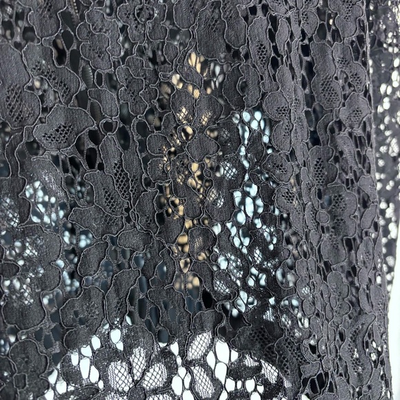 BOMBER JACKET Sz XXL (estimated) Jacket Open Lace Elastic Hem & Cuffs Satin Trim - Picture 6 of 8